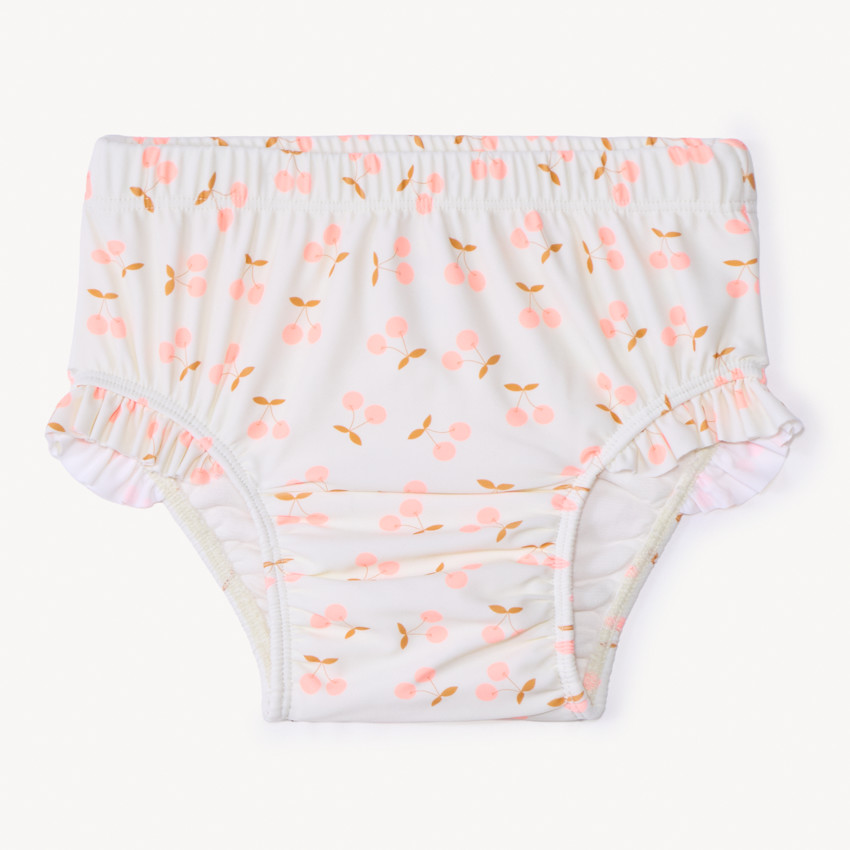 Couche-culotte de bain imprimé cerises pour bébé fille