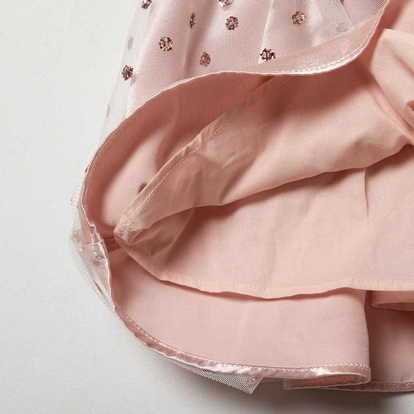 Robe de fêtes sans manches en tulle à paillettes pour enfant fille 