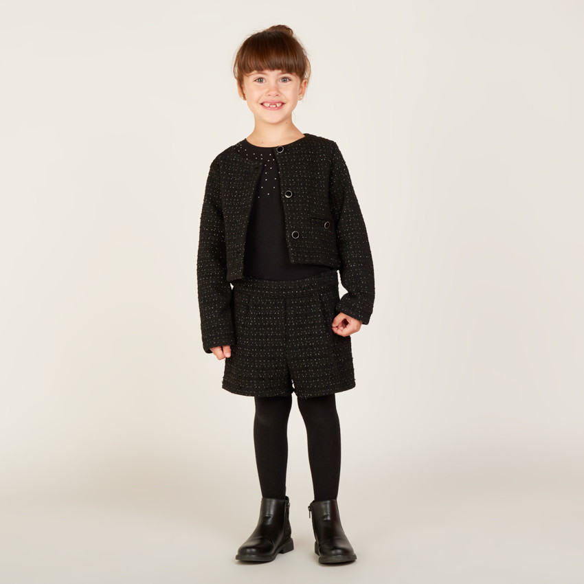 Veste tailleur scintillante en maille fantaisie pour fille 