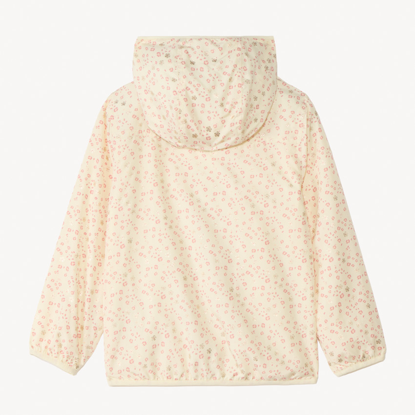 Coupe-vent imperméable à capuche motif léopard pour fille 