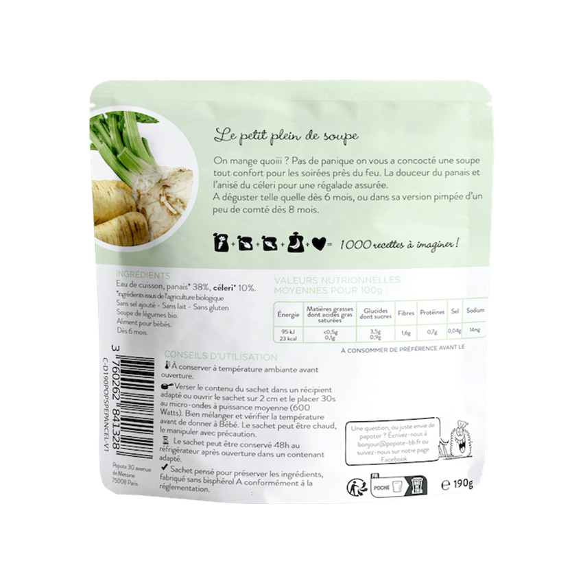 Soupe de panais et céleri issus de l'agriculture biologique 190g 