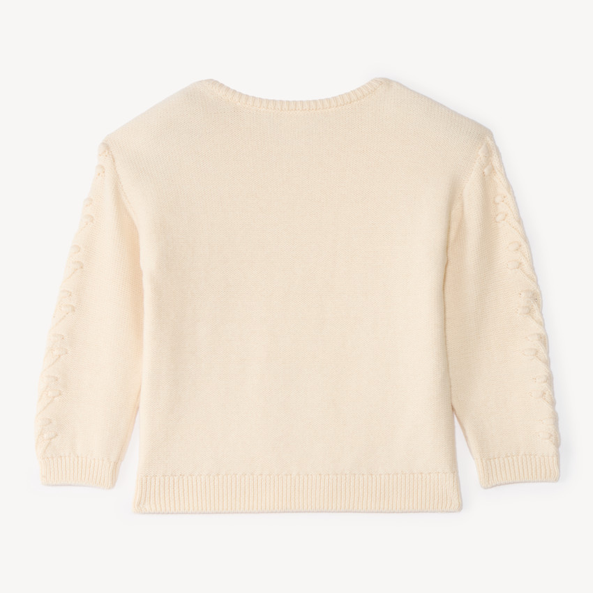 Pull bébé fille en tricot relief fantaisie 