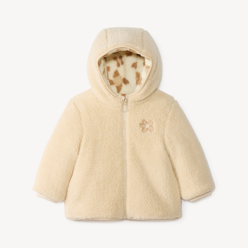 Blouson bébé fille en sherpa réversible  