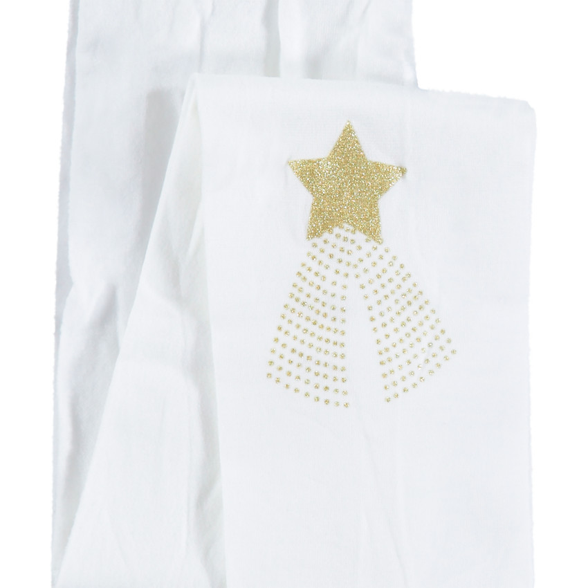 Collant fin avec étoile dorée printée 