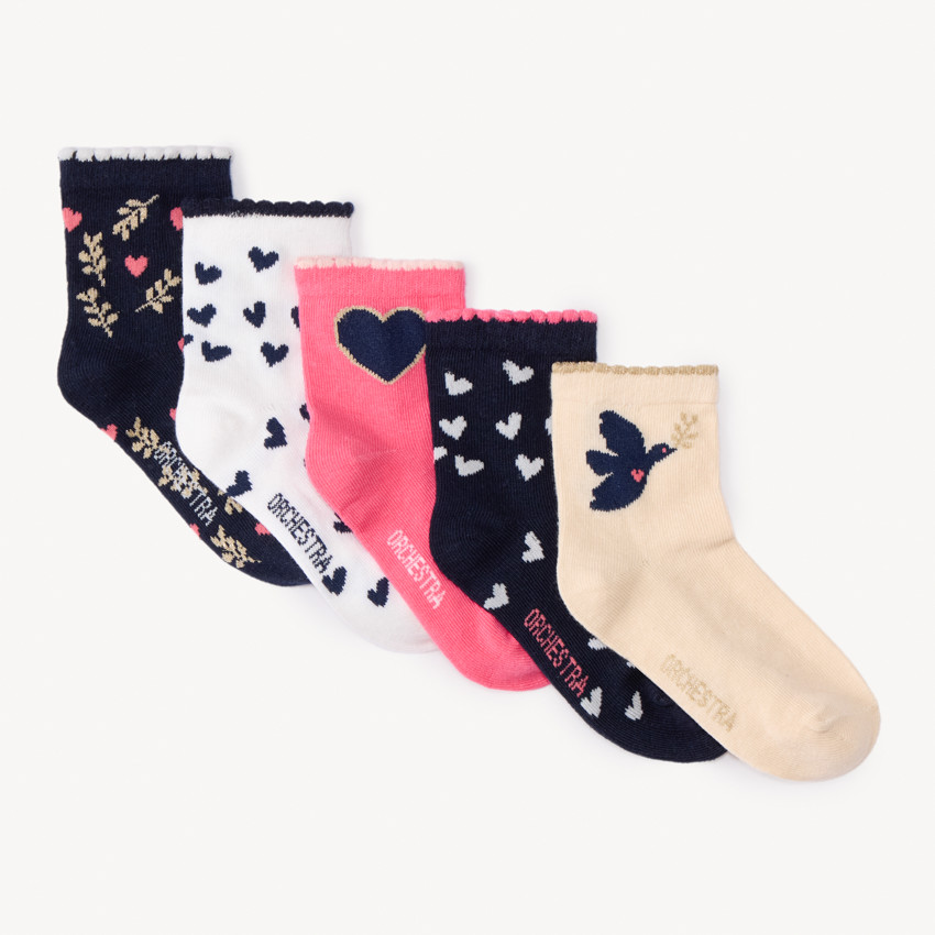 Lot de 5 paires de chaussettes festonnées pour fille