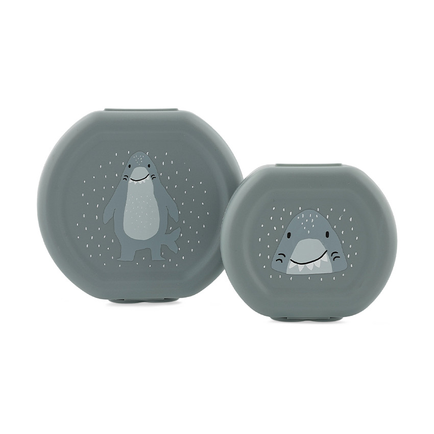 Lot de 2 lunchbox gigognes Mr. Shark gris 