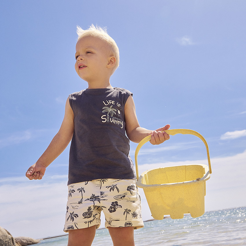 Ensemble 2 pieces avec bermuda imprime pour bebe garcon