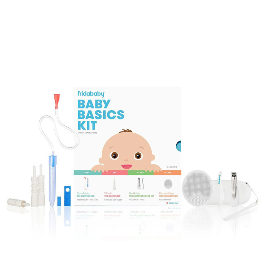 Kit soins bébé basics Blanc/bleu