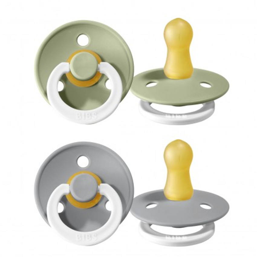 Lot de 2 sucettes colour glow 0-6 mois - Sage/Cloud