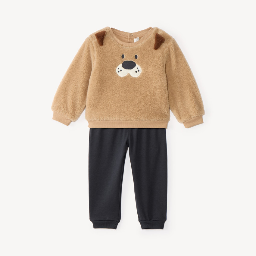 Ensemble de jogging bébé garçon en sherpa sweat ludique