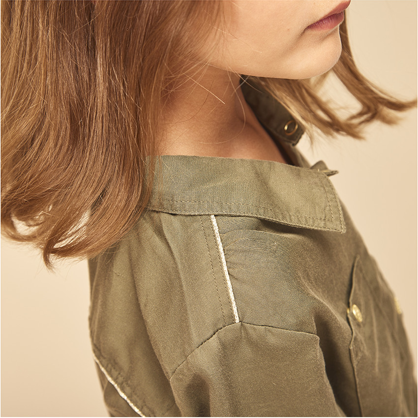 Robe chemise en lyocell avec ceinture pour fille 