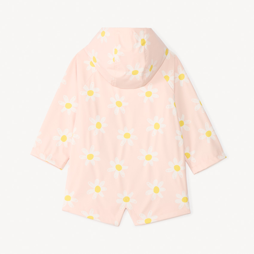 Parka gomme doublée en jersey imprimé marguerites pour bébé fille 