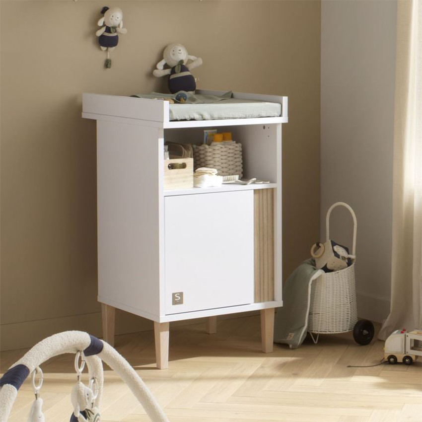 Meuble à langer + matelas Paloma blanc 