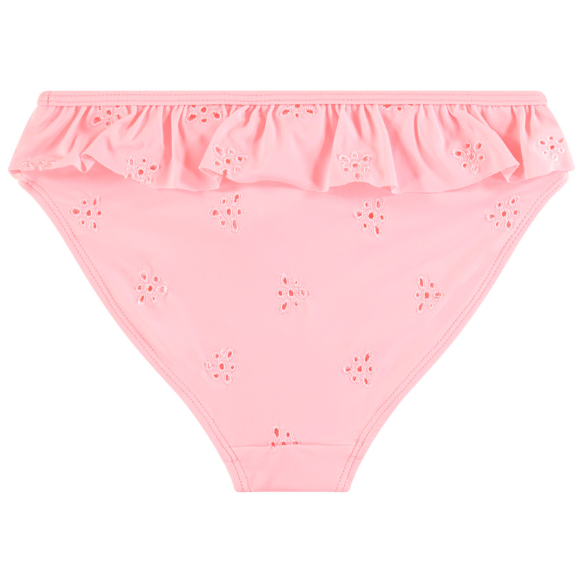Maillot de bain rose en broderie anglaise 