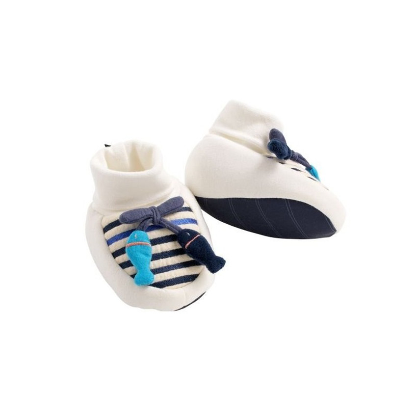 Chaussons 0-6M avec petits poissons Baby Sailor 