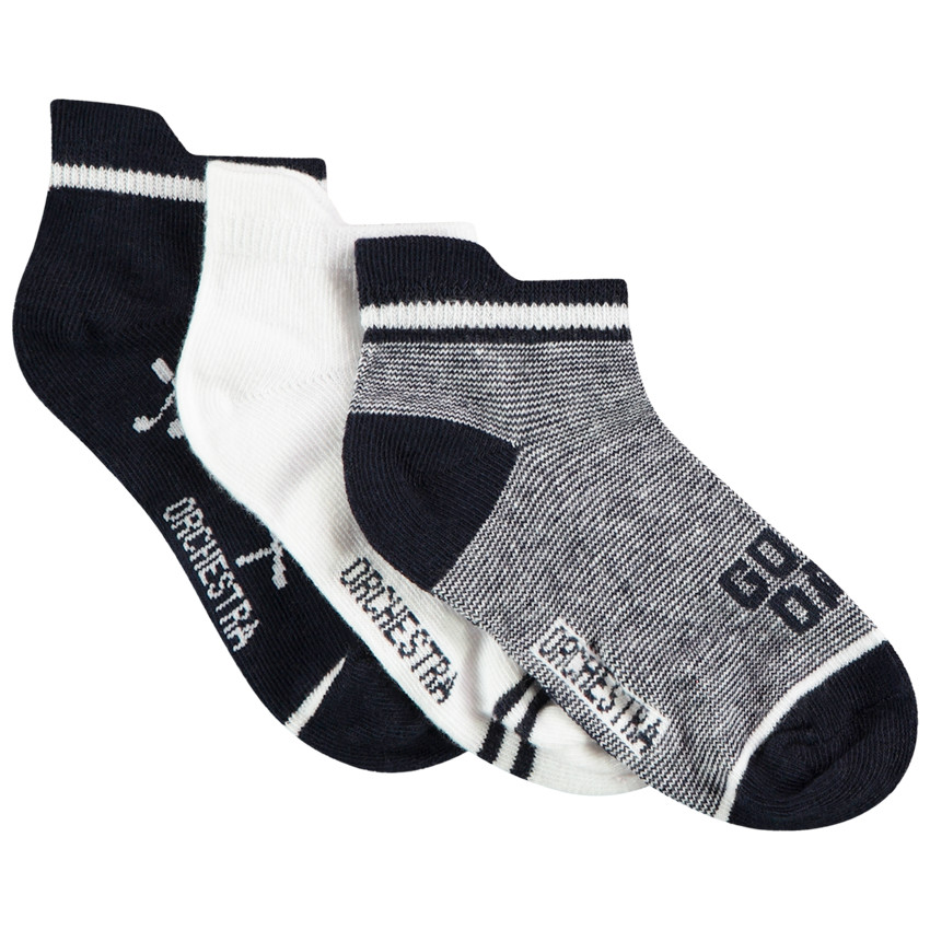Lot de 3 paires de chaussettes courtes à languettes pour garçon 