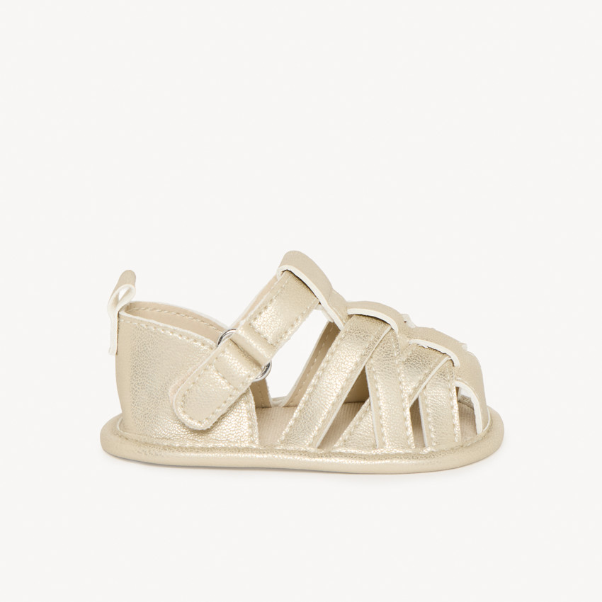 Sandales à brides dorées texturées pour bébé fille 