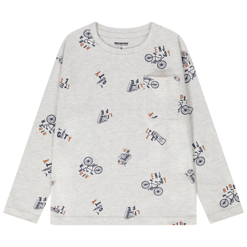 T-shirt manches longues oversize imprimé fantaisie pour garçon 