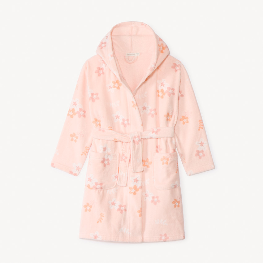 Peignoir de bain en éponge imprimé fleurs pour fille