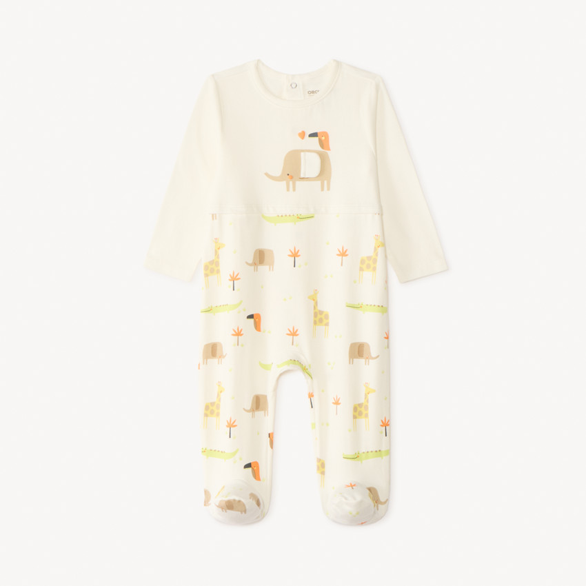 Dors-bien manches longue en jersey print animaux de la savane pour bébé garçon