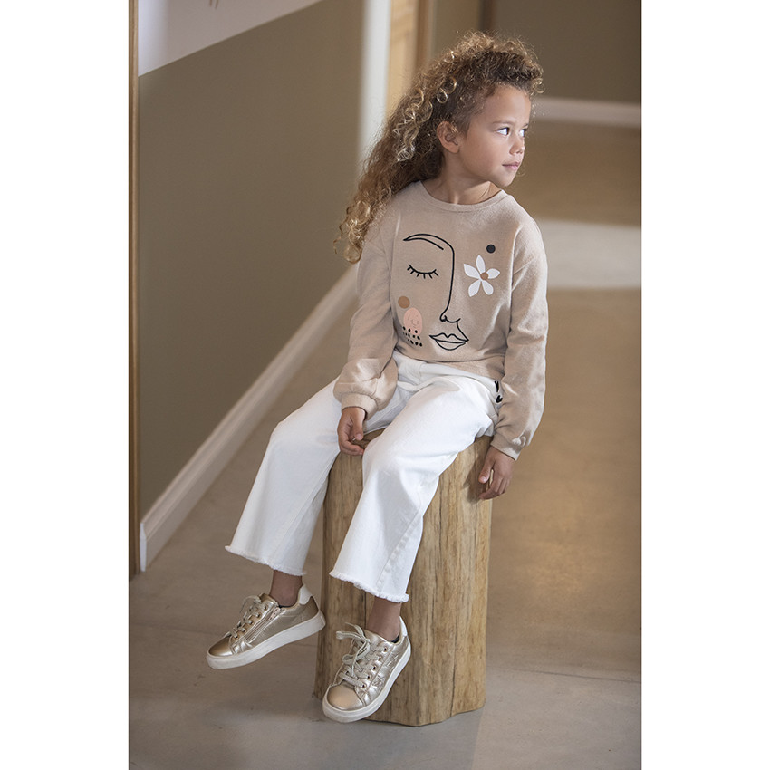T-shirt manches longues print graphique pour enfant fille 