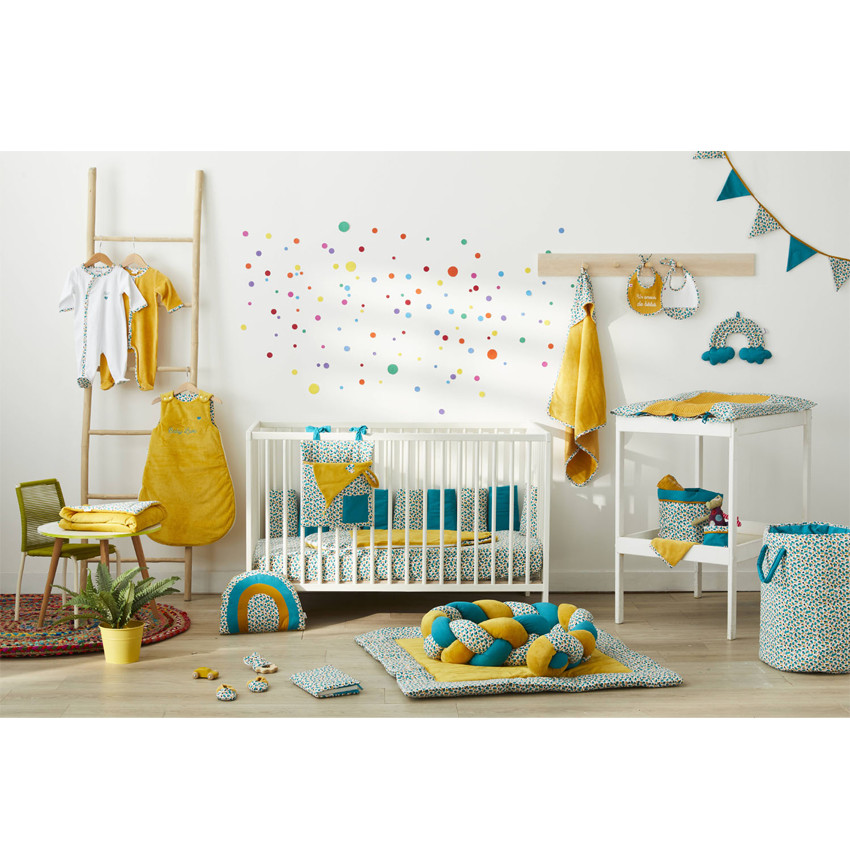 Guirlande à fanions en coton 250cm - Baby Pop Ocre/Emeraude 