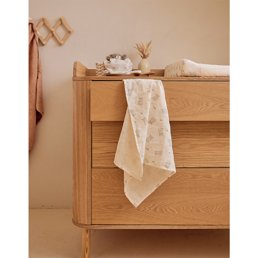 Lot de 3 langes en gaze 70 x 70 cm terracotta 