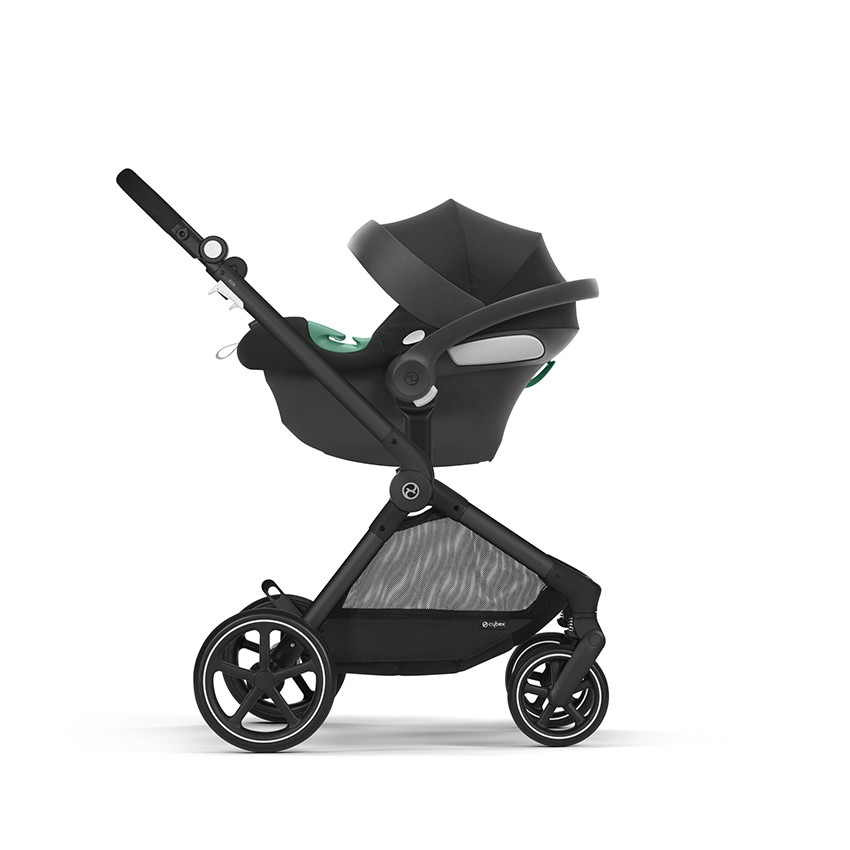 Poussette trio Eos Black Moon Black + nacelle + siège-auto Aton B2 i-Size - Noir (Cybex) - Image 4