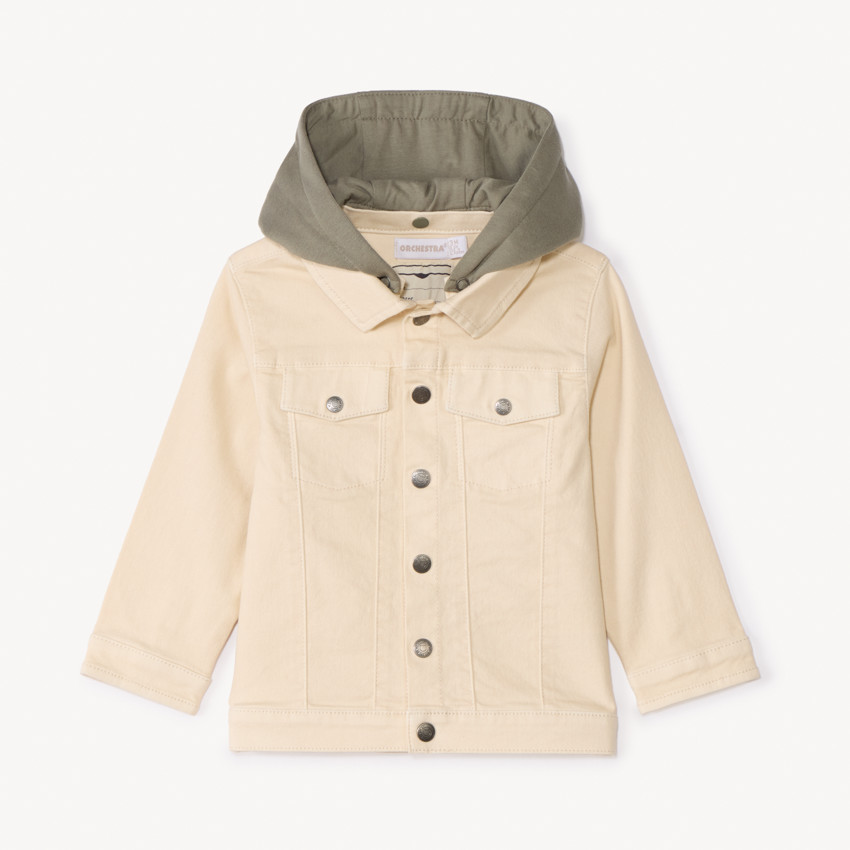 Veste en jean à capuche amovible pour bébé garçon 