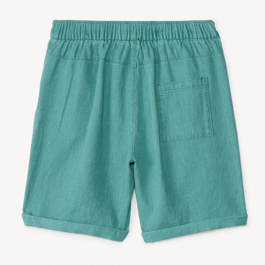 Bermuda uni en toile pour garçon 