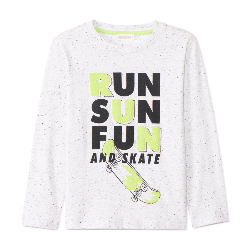 T-shirt manches longues effet neps print skate pour garçon 