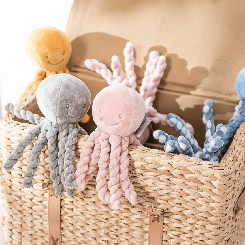 Peluche musicale pieuvre Lapidou bleu 