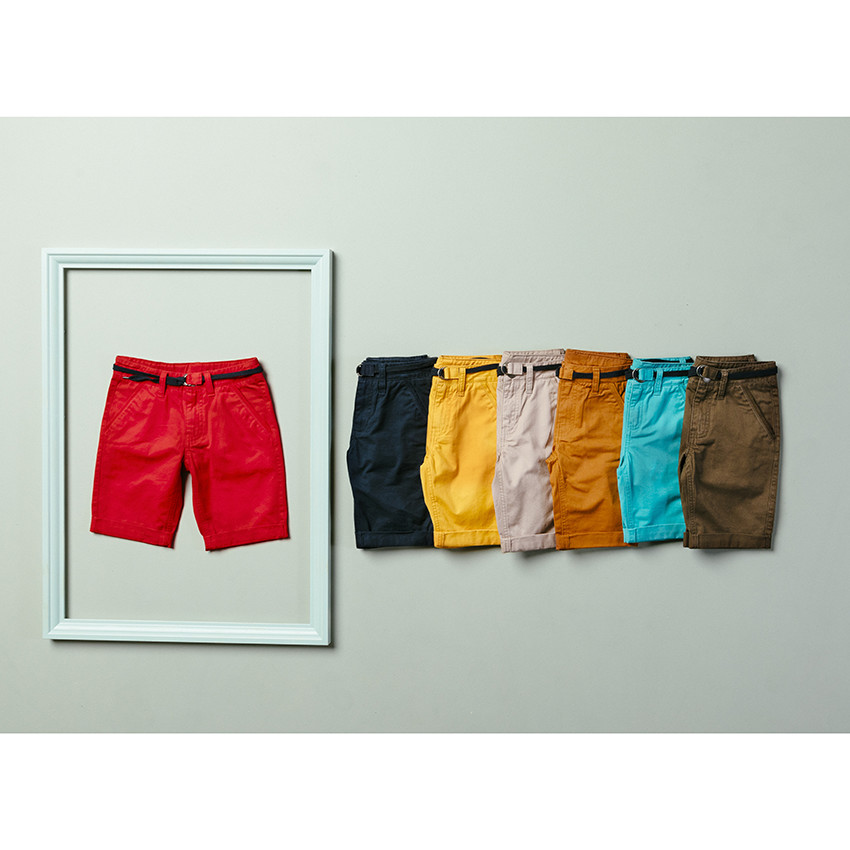 Bermuda en coton uni avec ceinture ajustable 