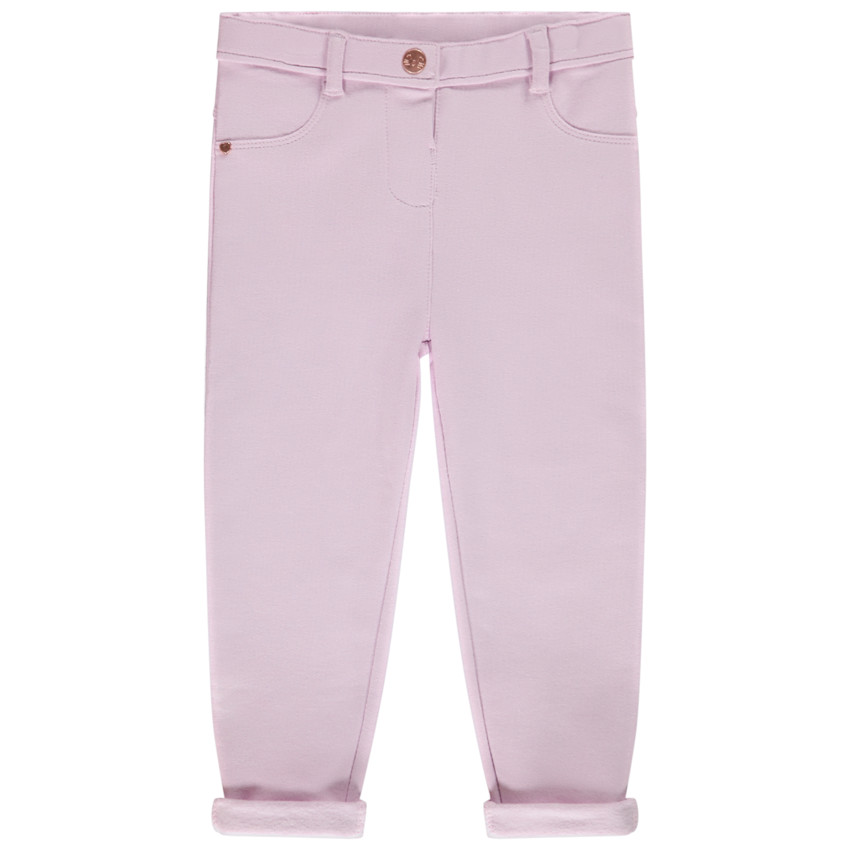 Jegging uni à bouton gravé 