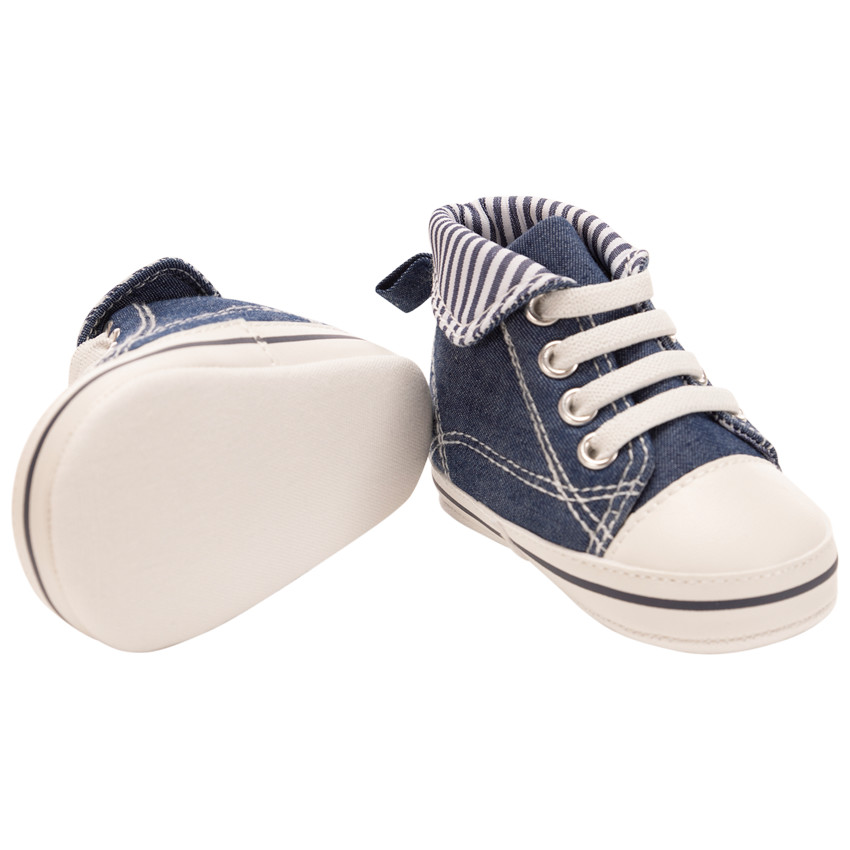 Baskets montantes souples effet jean pour bébé garçon 