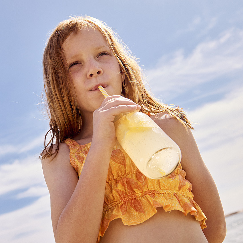 Ensemble 2 pièces total look imprimé végétal pour fille 