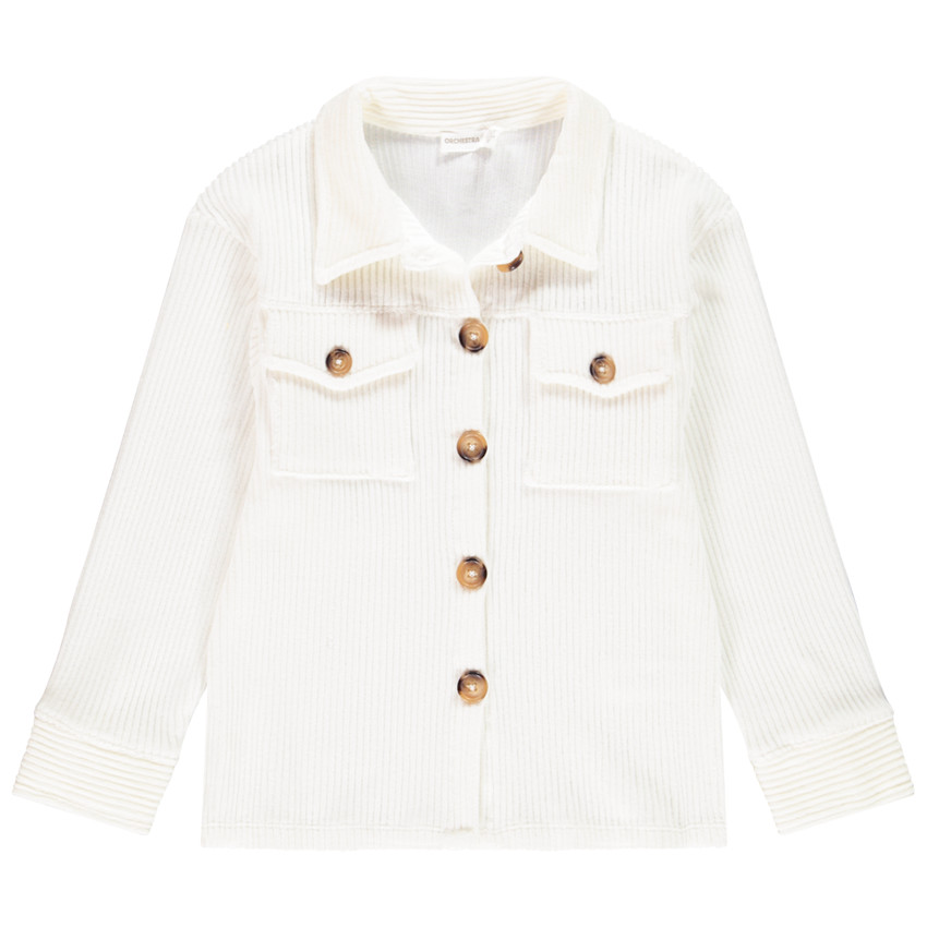 Veste côtelée oversize en velours pour enfant fille Main Veste côtelée oversize en velours pour enfant fille