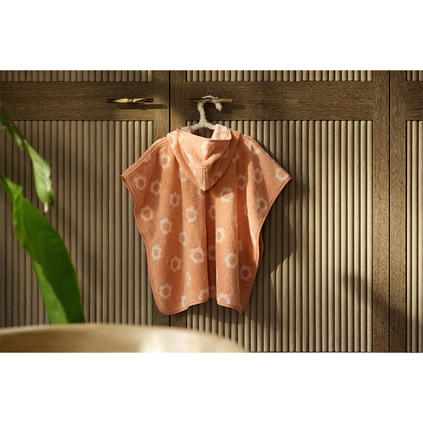 Poncho de bain éponge Jaquard Réversible Flower  