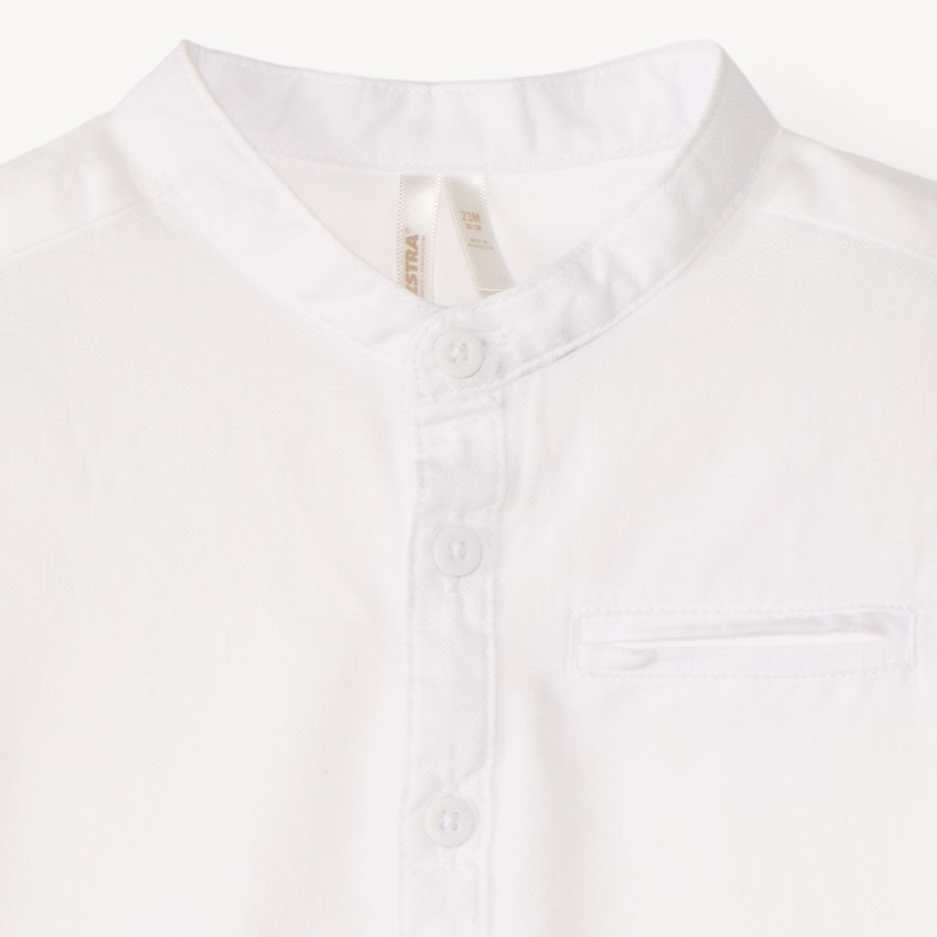 Chemise manches courtes unie à col mao pour bébé garçon 