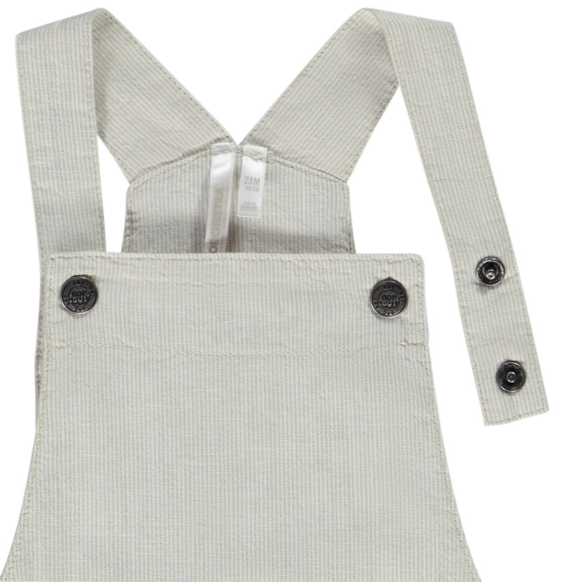 Salopette courte rayée à poches pour bébé garçon 