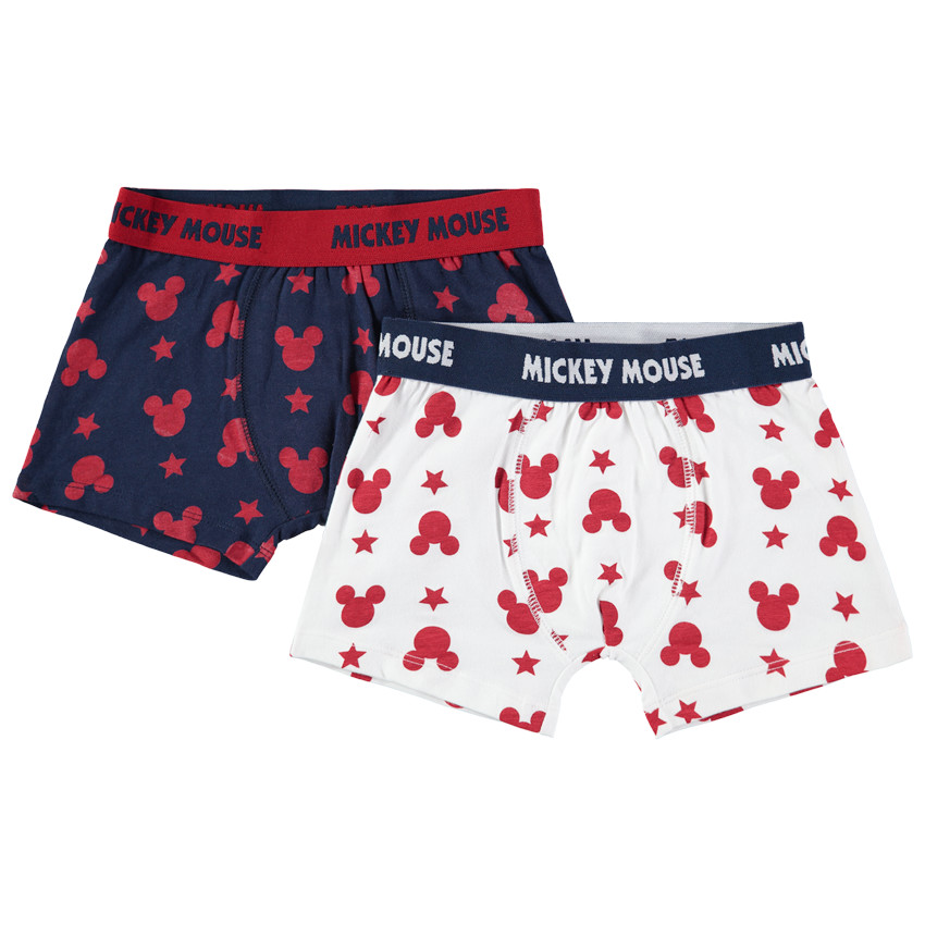 Lot de 2 boxers en coton avec sertis Mickey Disney 