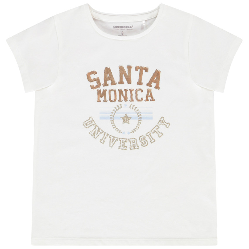 T-shirt manches courtes avec print et sequins magiques pour fille 