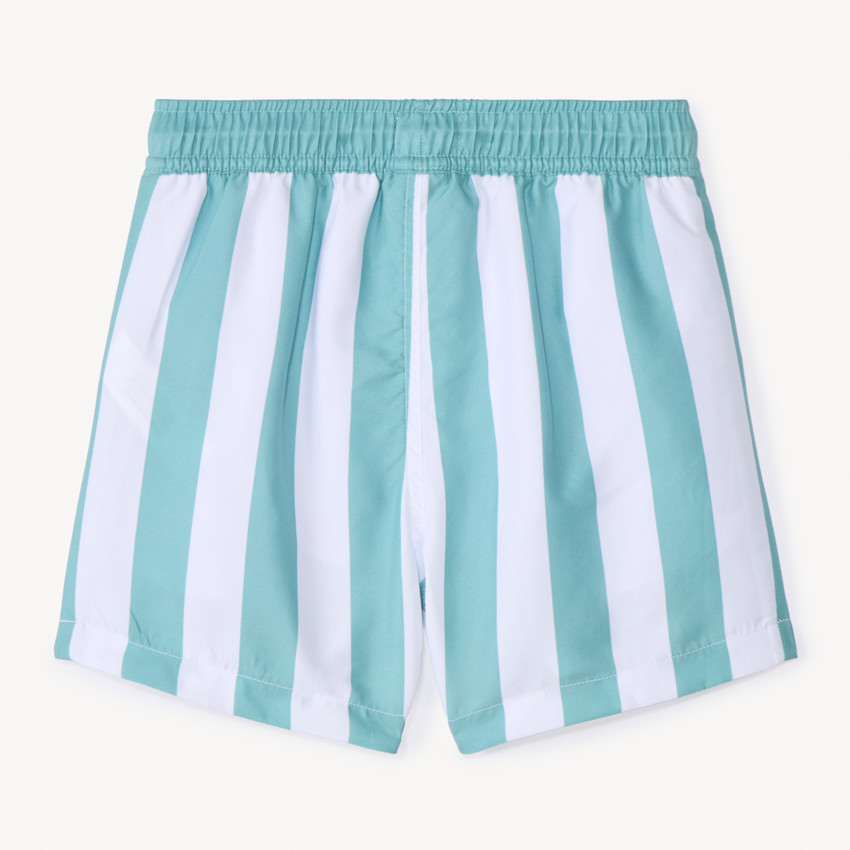 Short de bain rayé avec badge gomme pour garçon 