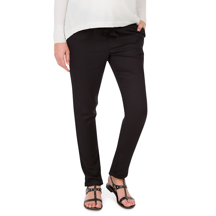 Pantalon de grossesse fluide uni avec lien  