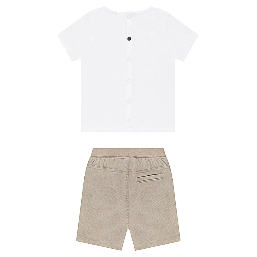 Ensemble avec tee-shirt print lapin et short à poches 