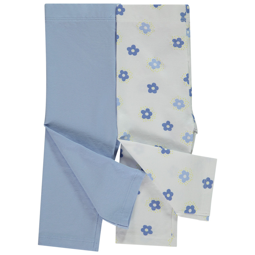 Lot de 2 corsaires fantaisie en jersey pour bébé fille 