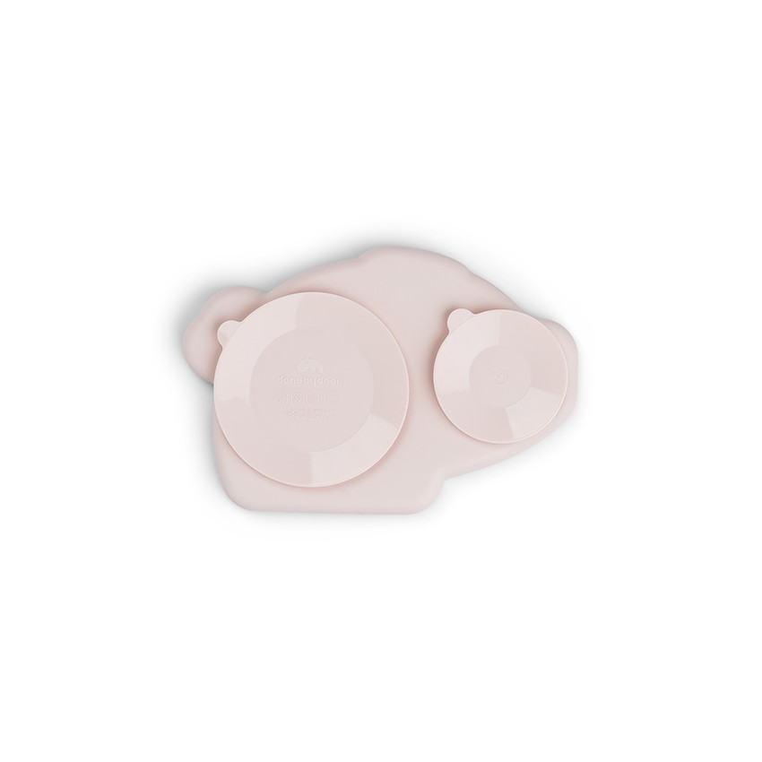 Assiette cochon ventousée en silicone Pigee rose 