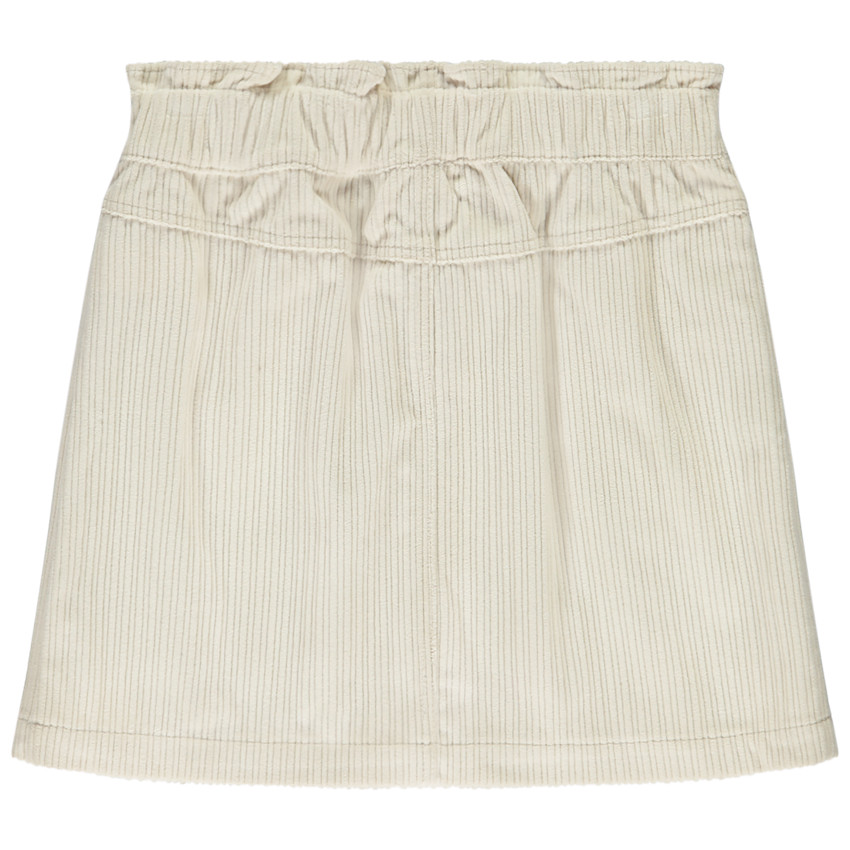 Jupe courte en velours forme paperbag + boutonnage avant pour fille 