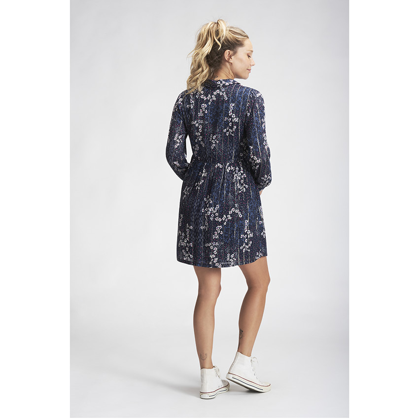 Robe de grossesse en voile à manches longues imprimé fleuri  