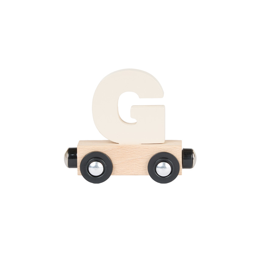 Lettre "G" wagon en bois - blanc 